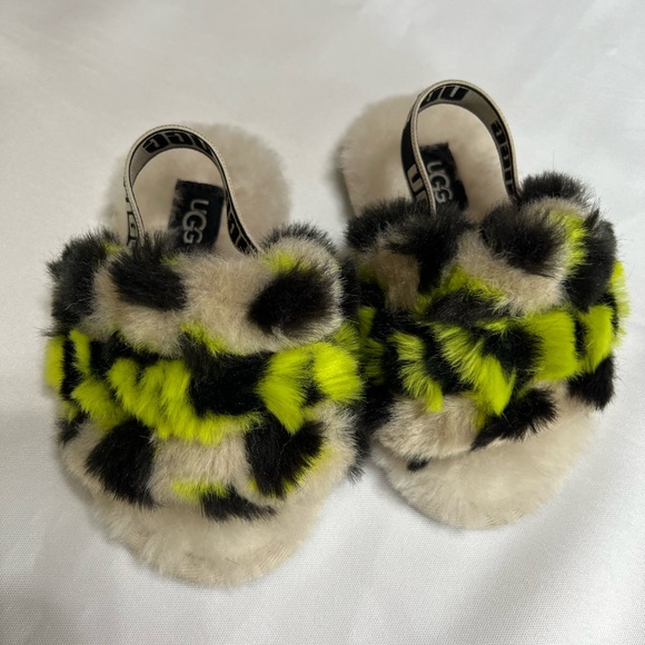 UGG Other - UGG Fuzzy Leopard Print Baby Shoes